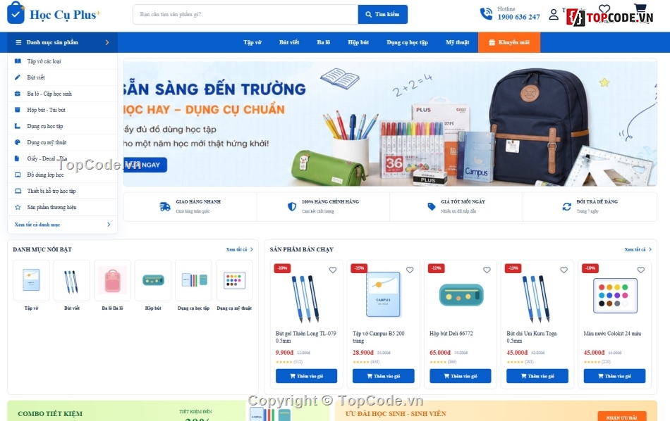 Học sinh,Website bán đồ dùng,bán